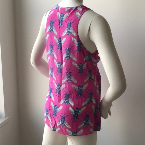 🌷SOLD🌷Anthropologie 100% silk fly print tank - Picture 6 of 8